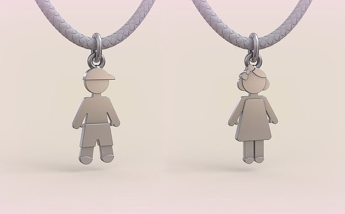 Pendant Boy and Girl 06 3D print model