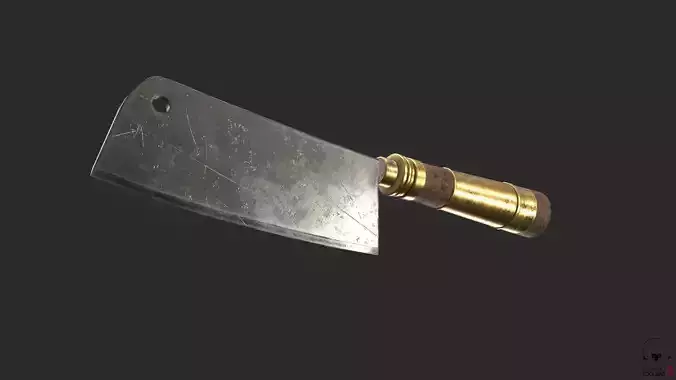Cleaver Knife Rusty and Clean PBR