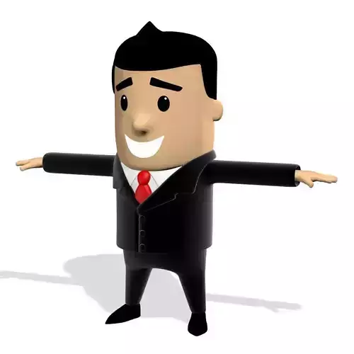 Business Man Cartoon Character suit 3D