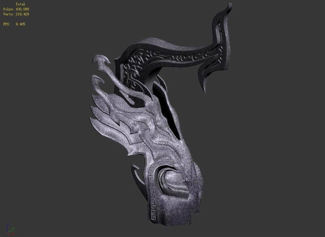 Tang Magic Palace - decorative roof 02 3D model_3