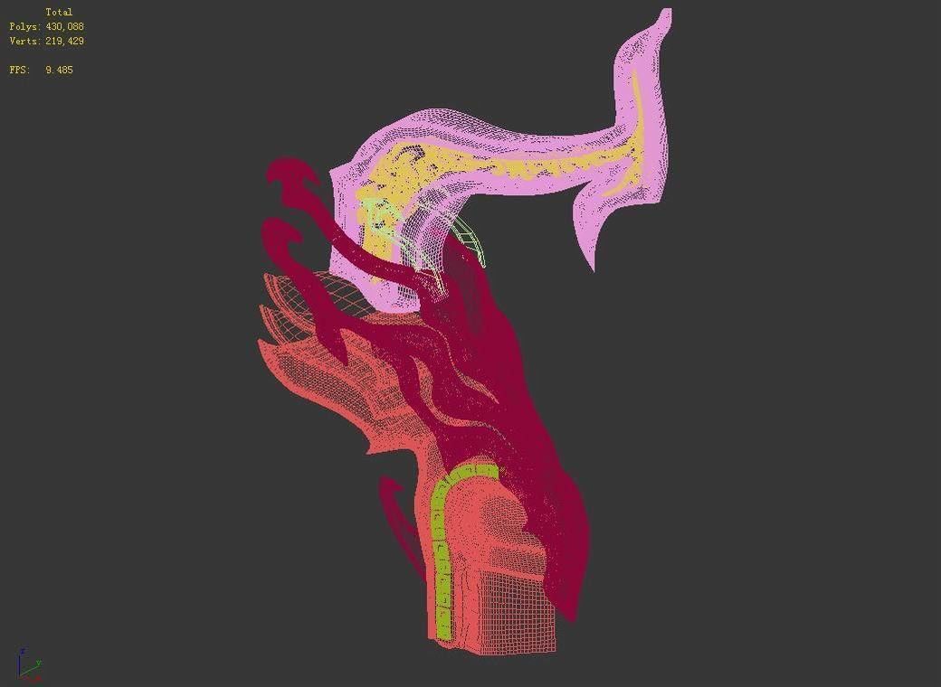 Tang Magic Palace - decorative roof 02 3D model_2