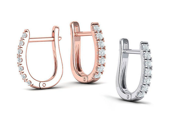 Diamond earrings Huggy style  3D print model