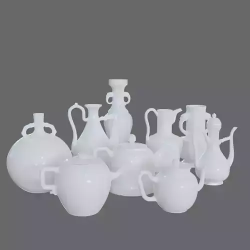 Chinese Classic Sytle Pocelain Pot Collection - 9 models
