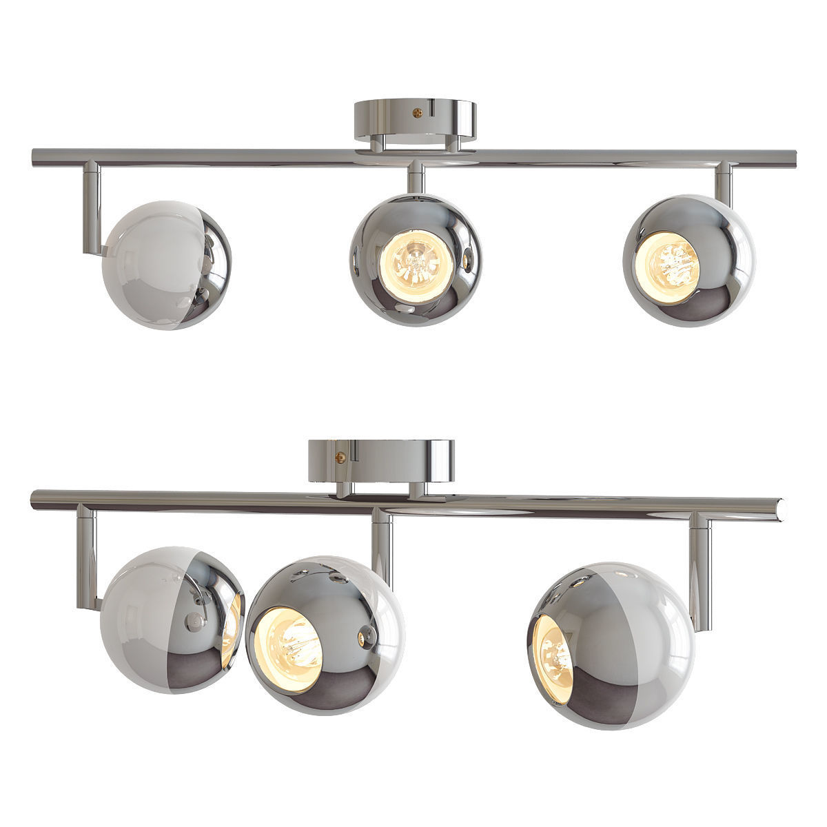 Plafonnier light chrome track lighting 3D model_6