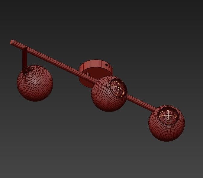 Plafonnier light chrome track lighting 3D model_3