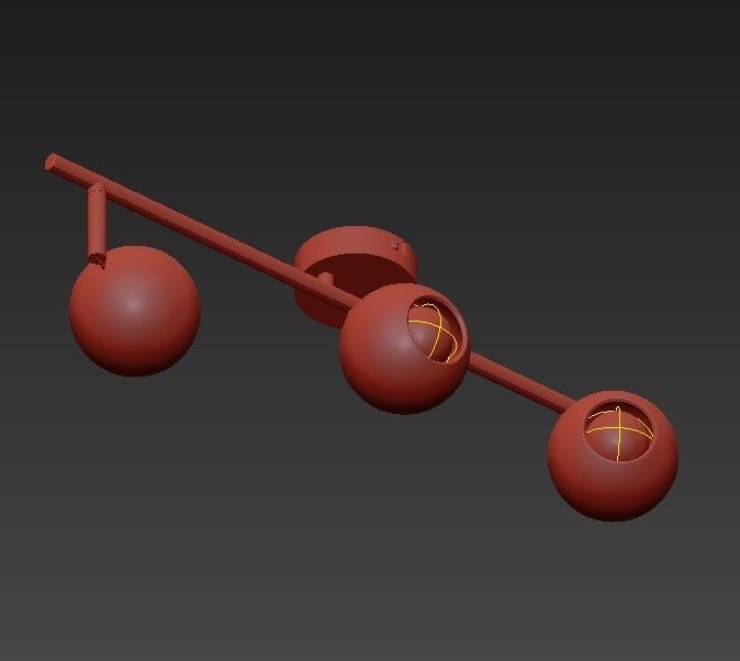 Plafonnier light chrome track lighting 3D model_2