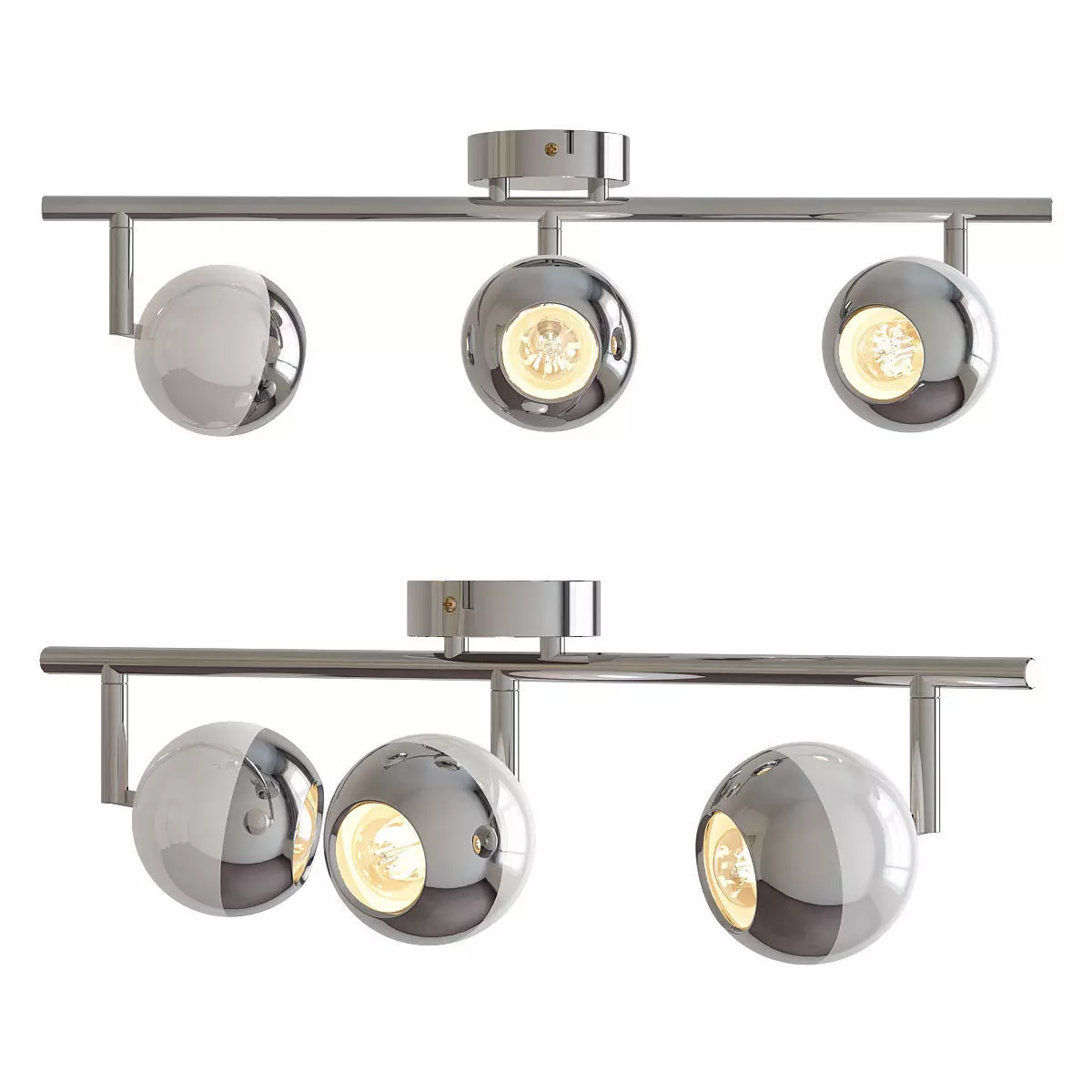 Plafonnier light chrome track lighting 3D model_0