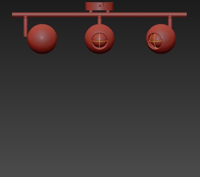 Plafonnier light chrome track lighting 3D model_1