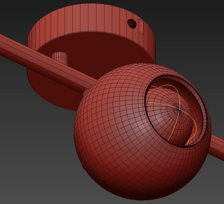 Plafonnier light chrome track lighting 3D model_5