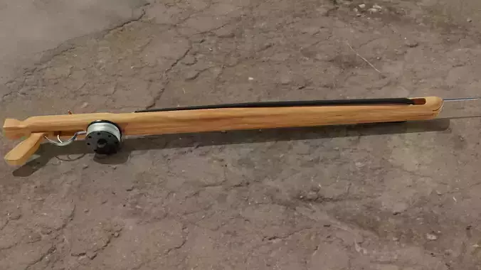 Speargun for spearfishing wood B 3D model Low-poly  UE4 Low-poly 3D model