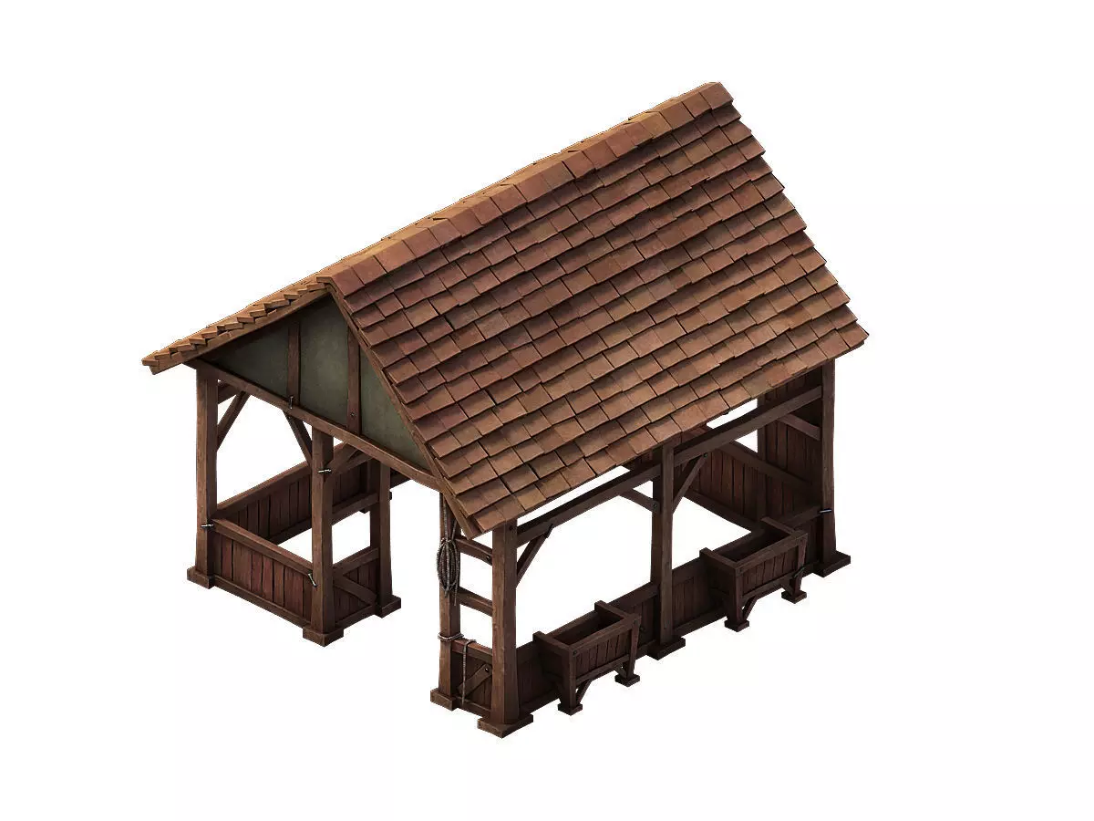 Tang Horse Racing Area - House 03 3D model_0