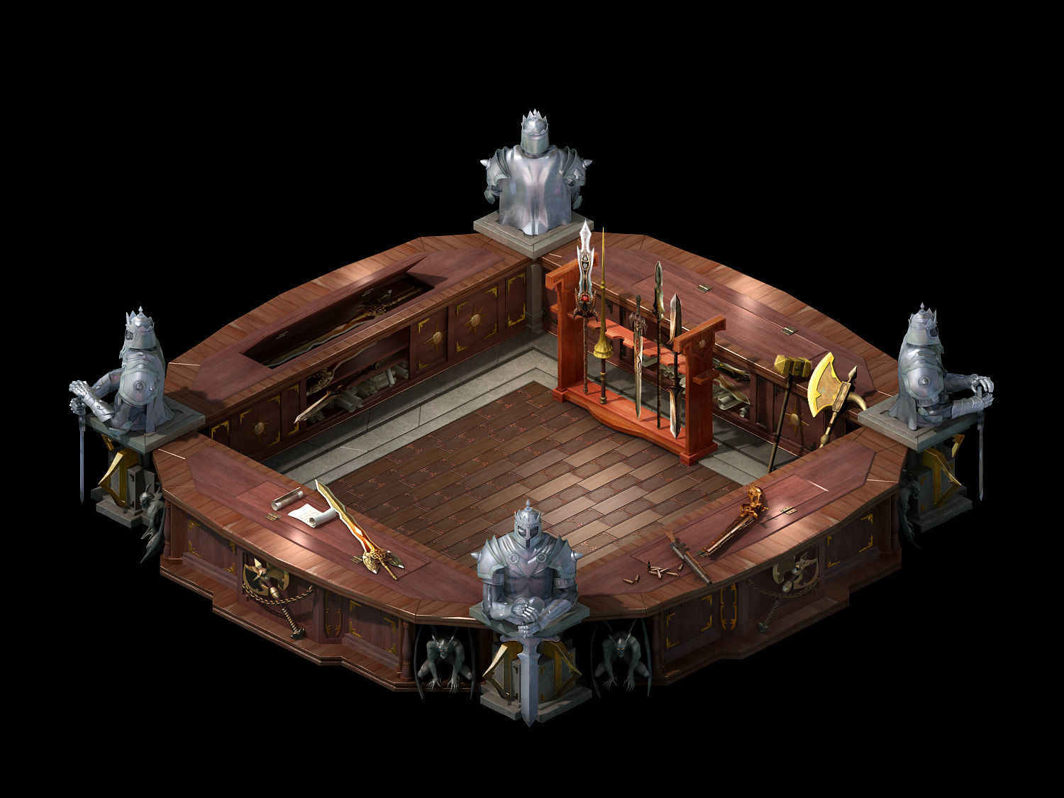 Tang Shop Area - Counter 01 3D model_1