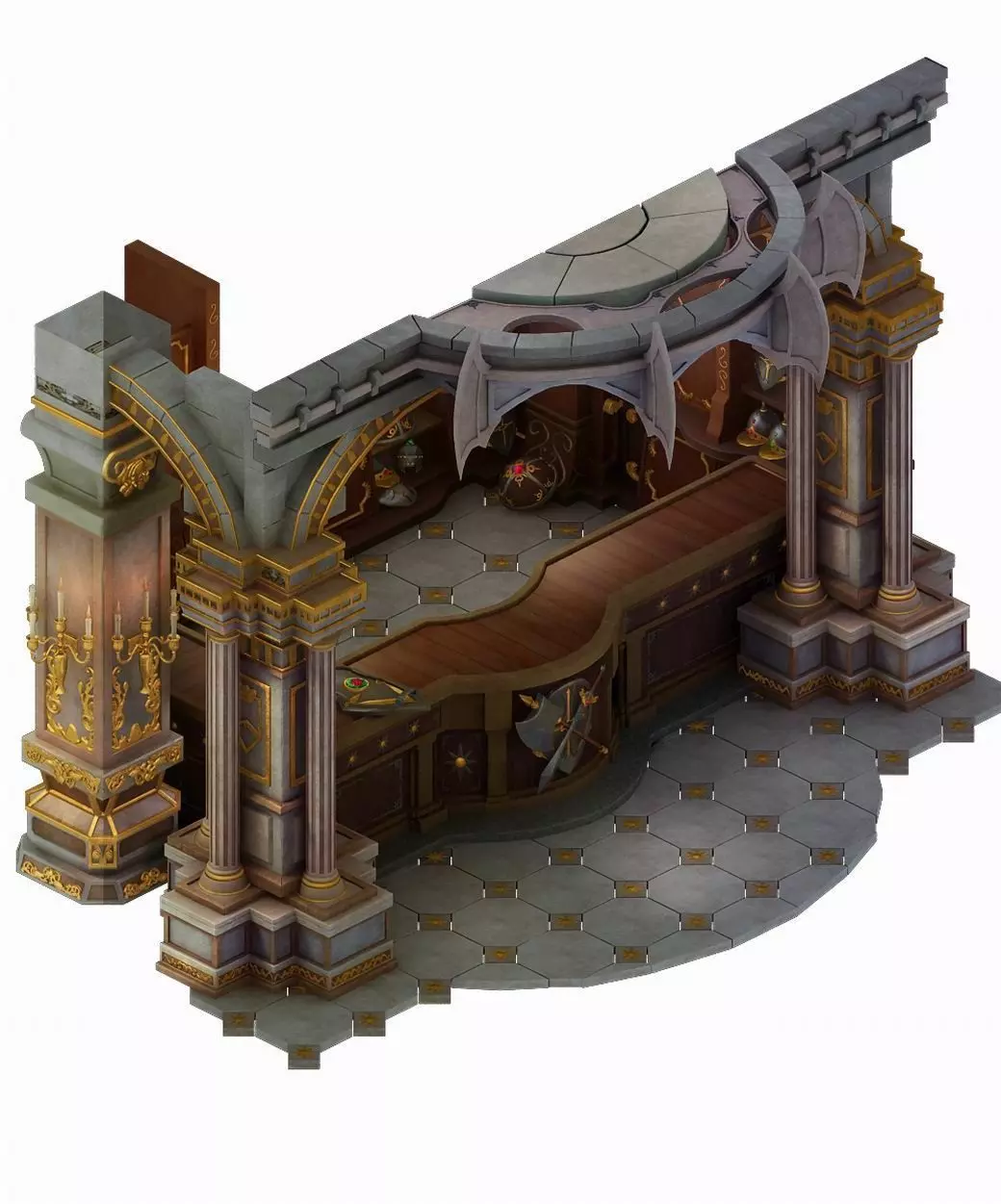 Tang Store District - Wall 02 3D model_0