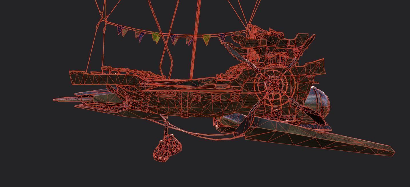 Steampunk AirShip Low-poly 3D model PBR Low-poly 3D  Low-poly 3D model_16