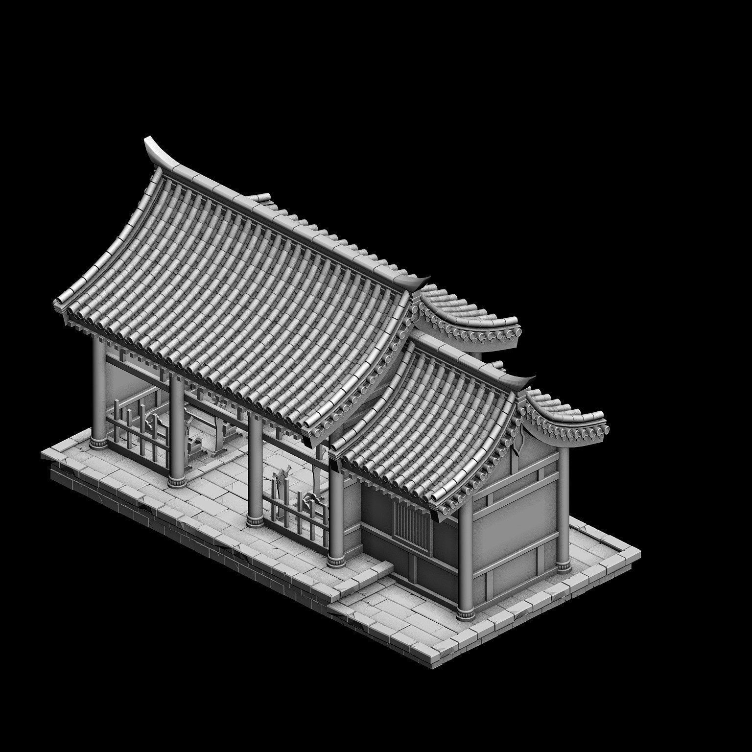 Tang Tang Dynasty Building - with room 02 3D model_2