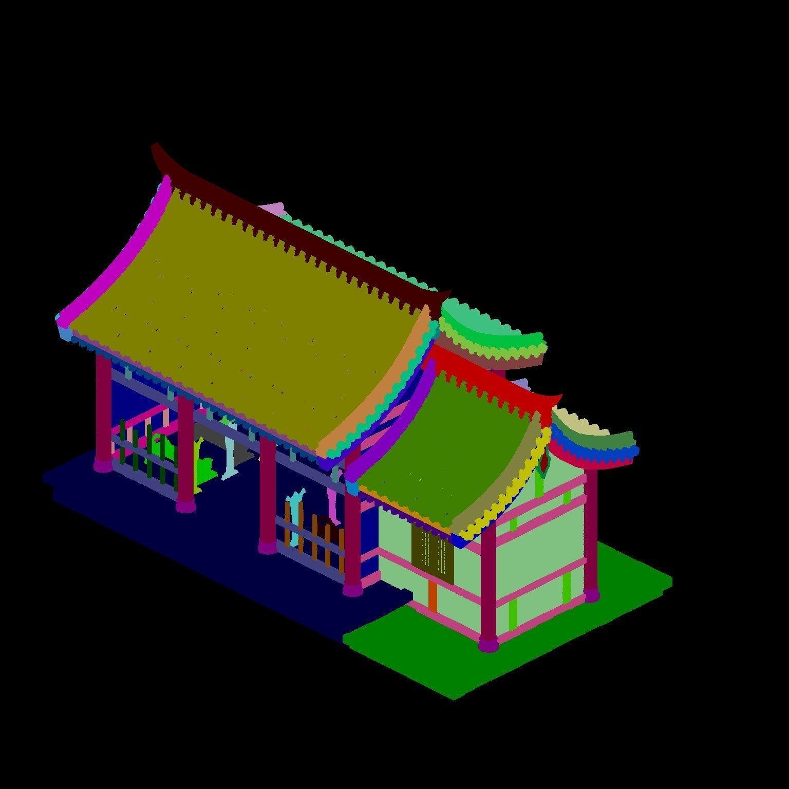 Tang Tang Dynasty Building - with room 02 3D model_3