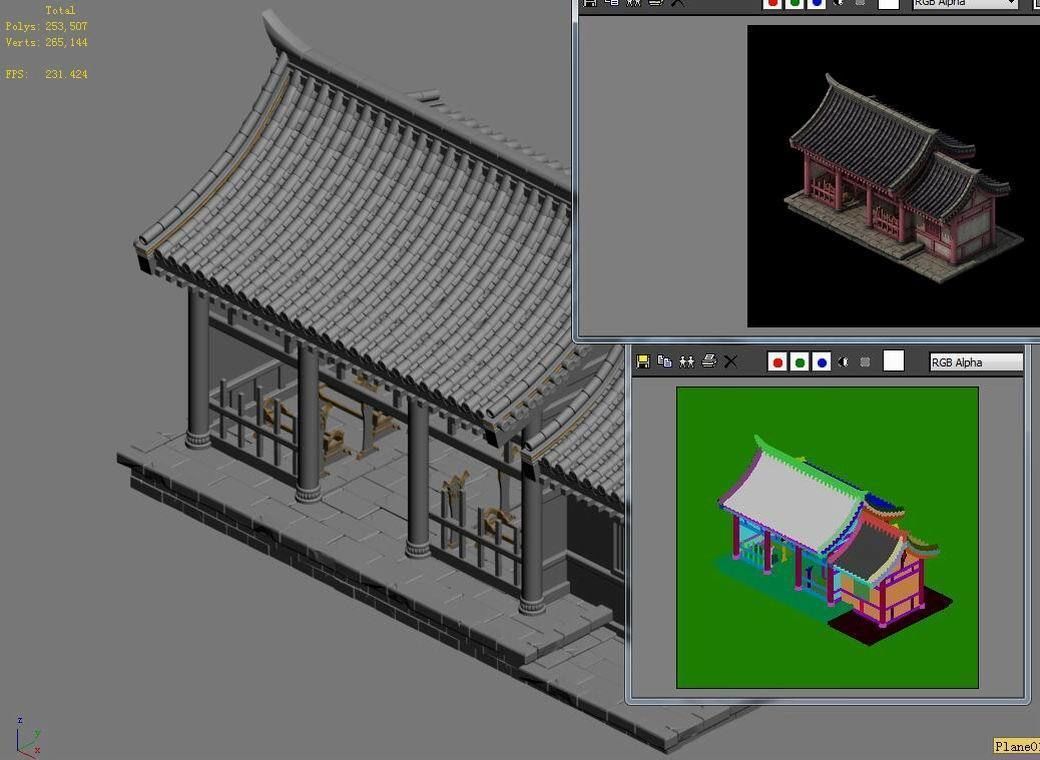 Tang Tang Dynasty Building - with room 02 3D model_4