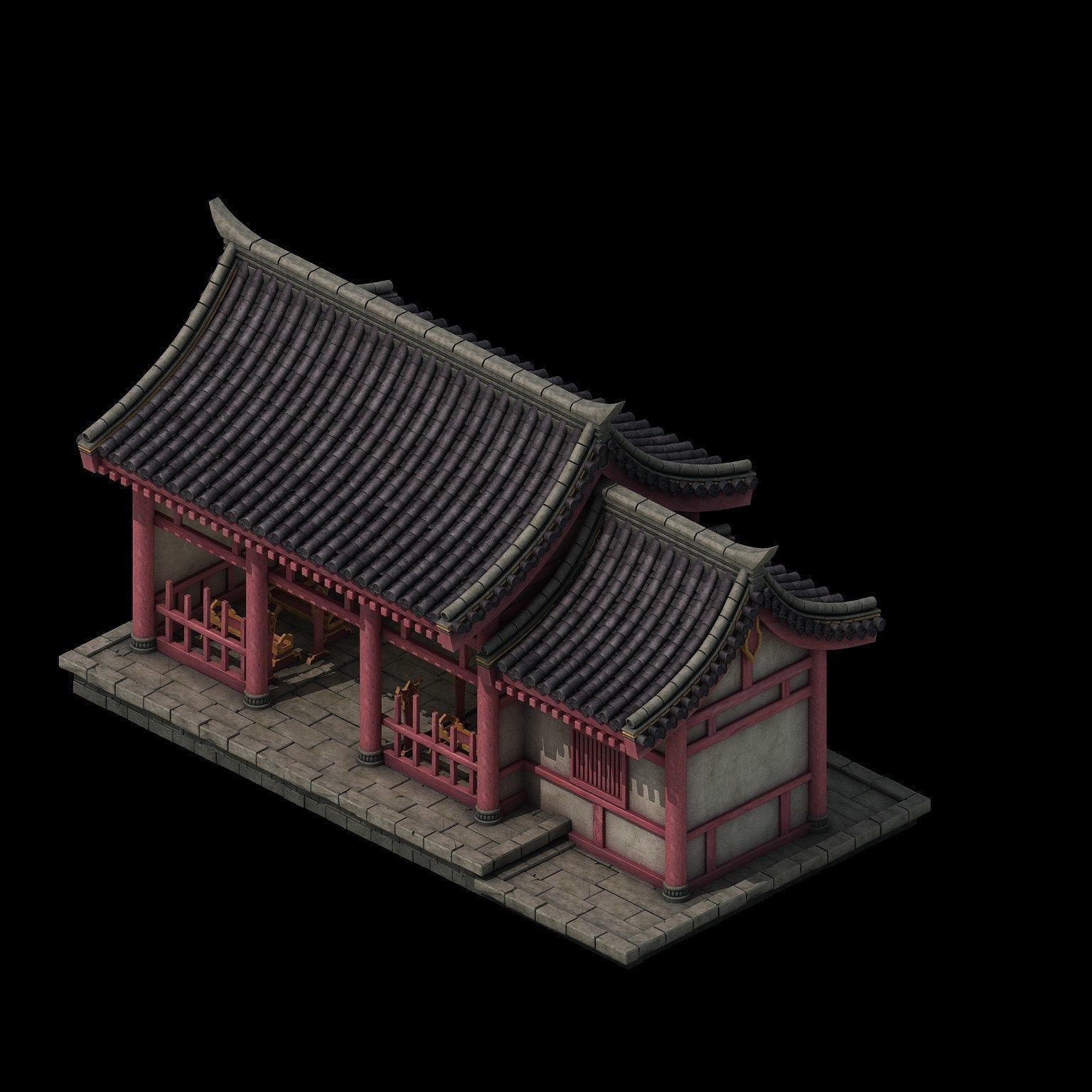 Tang Tang Dynasty Building - with room 02 3D model_1