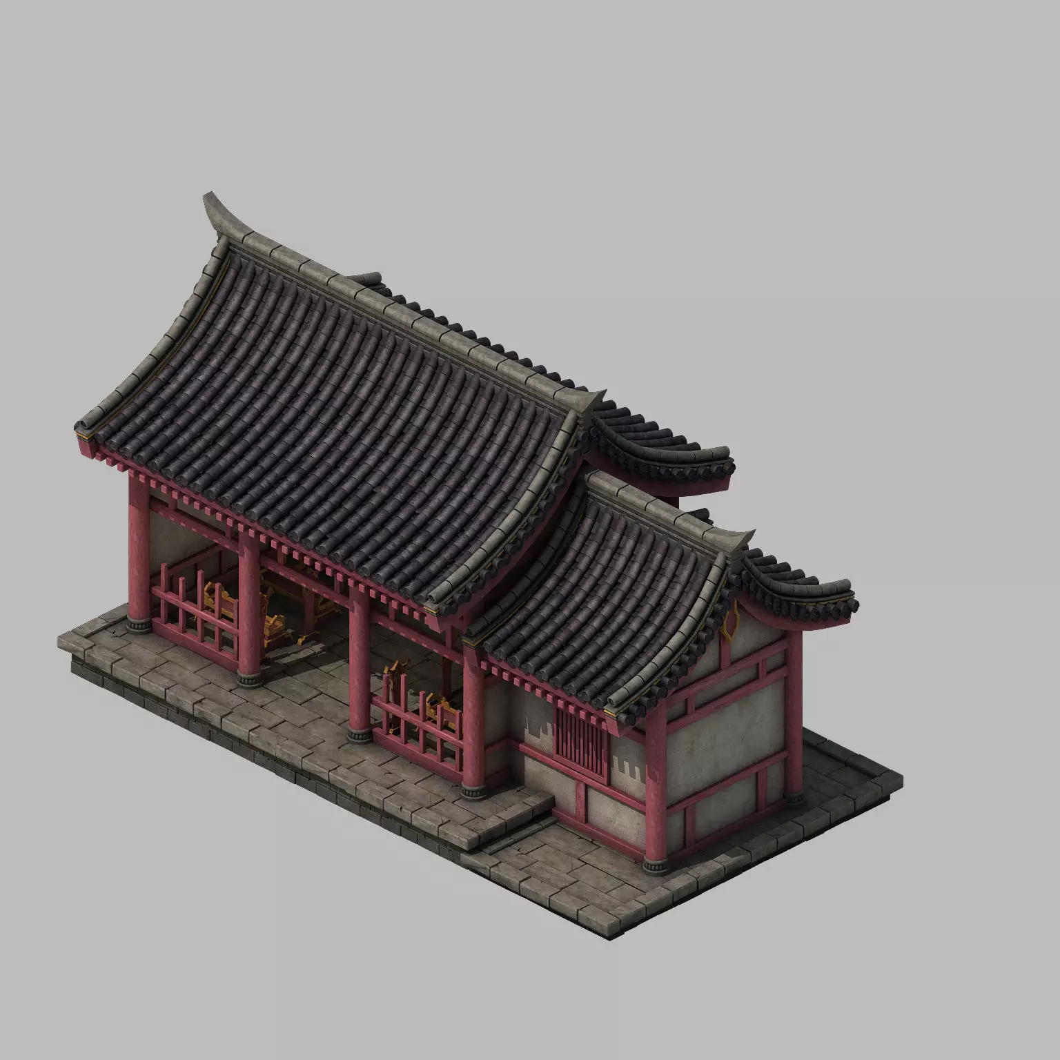 Tang Tang Dynasty Building - with room 02 3D model_0
