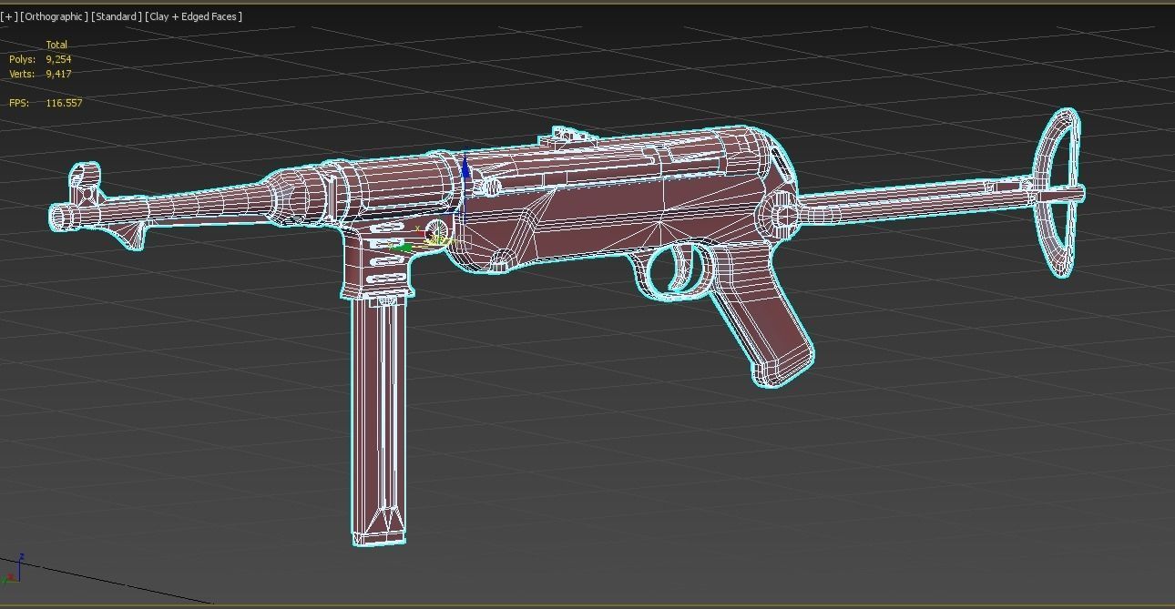 MP 40  Low-poly 3D model_7