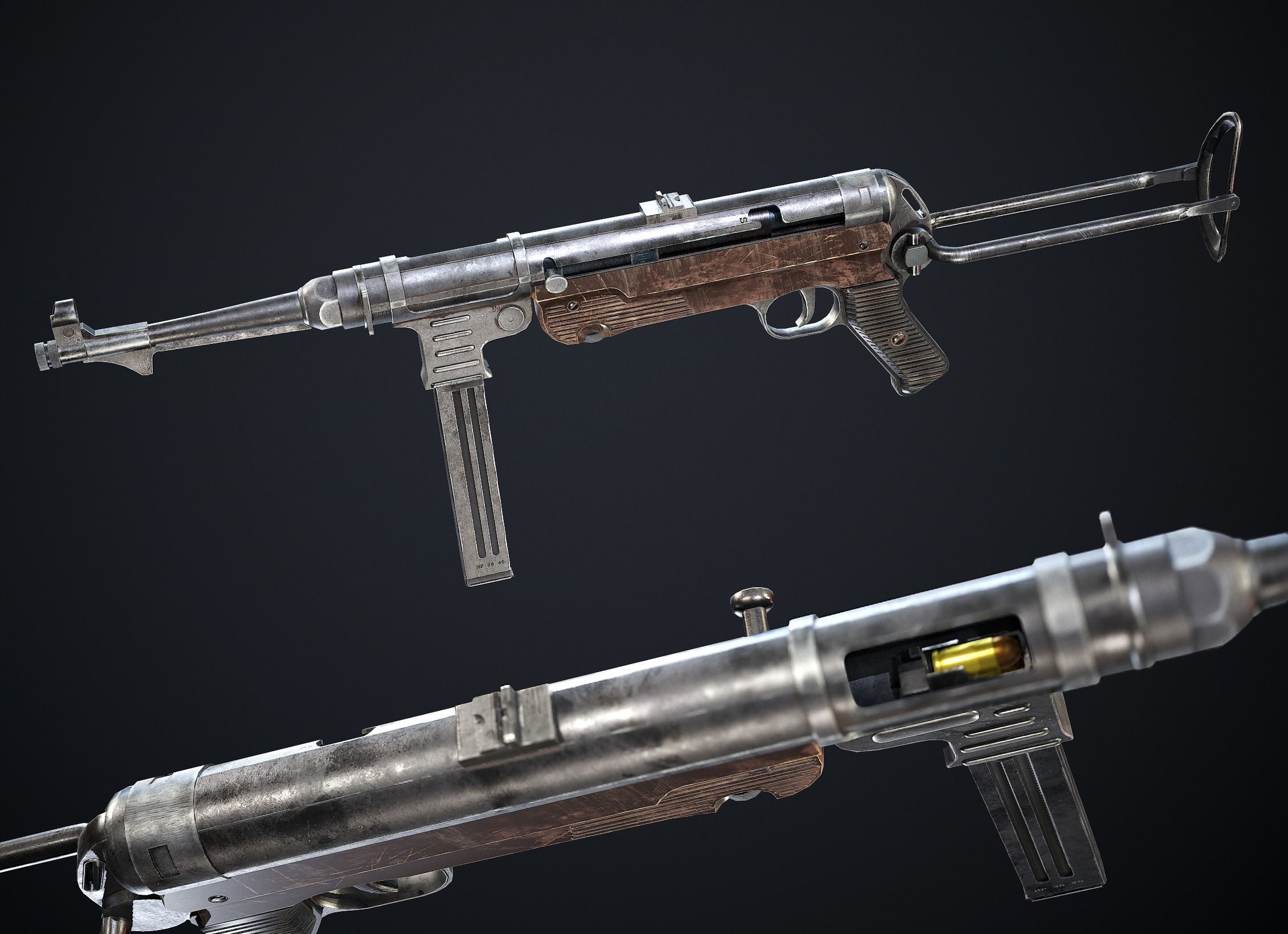 MP 40  Low-poly 3D model_3