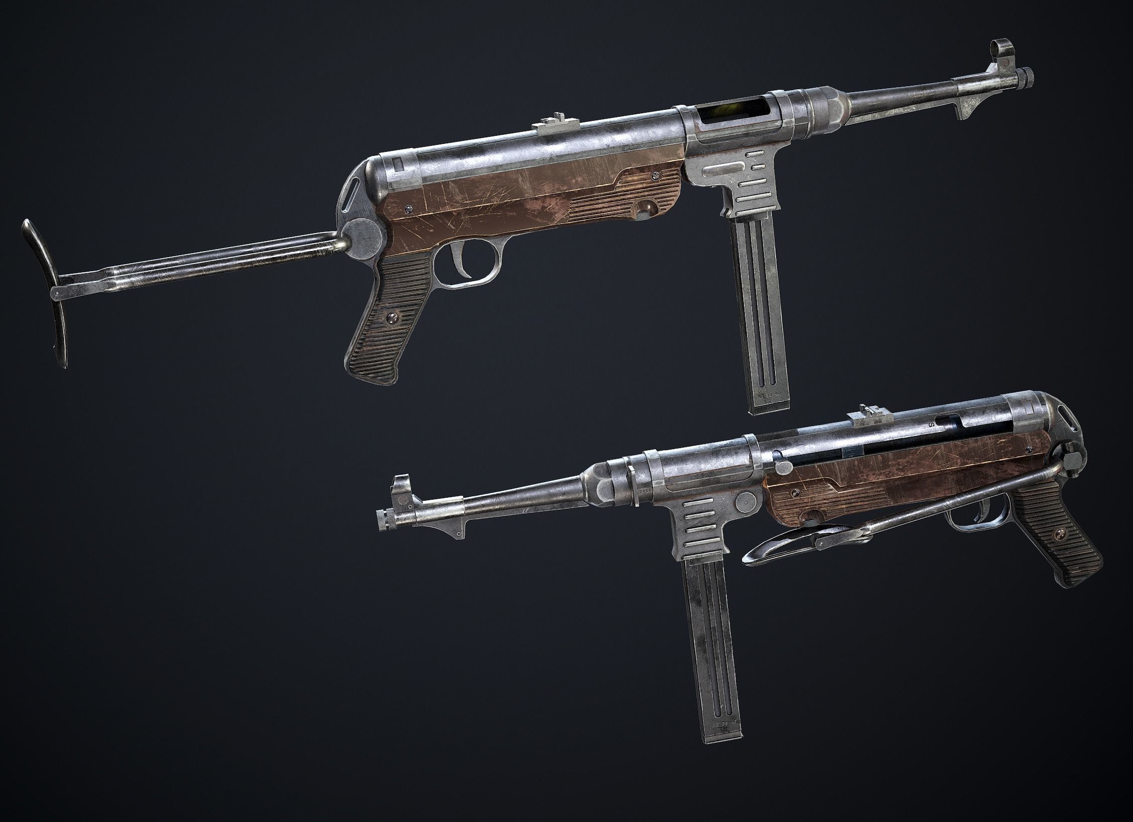 MP 40  Low-poly 3D model_2