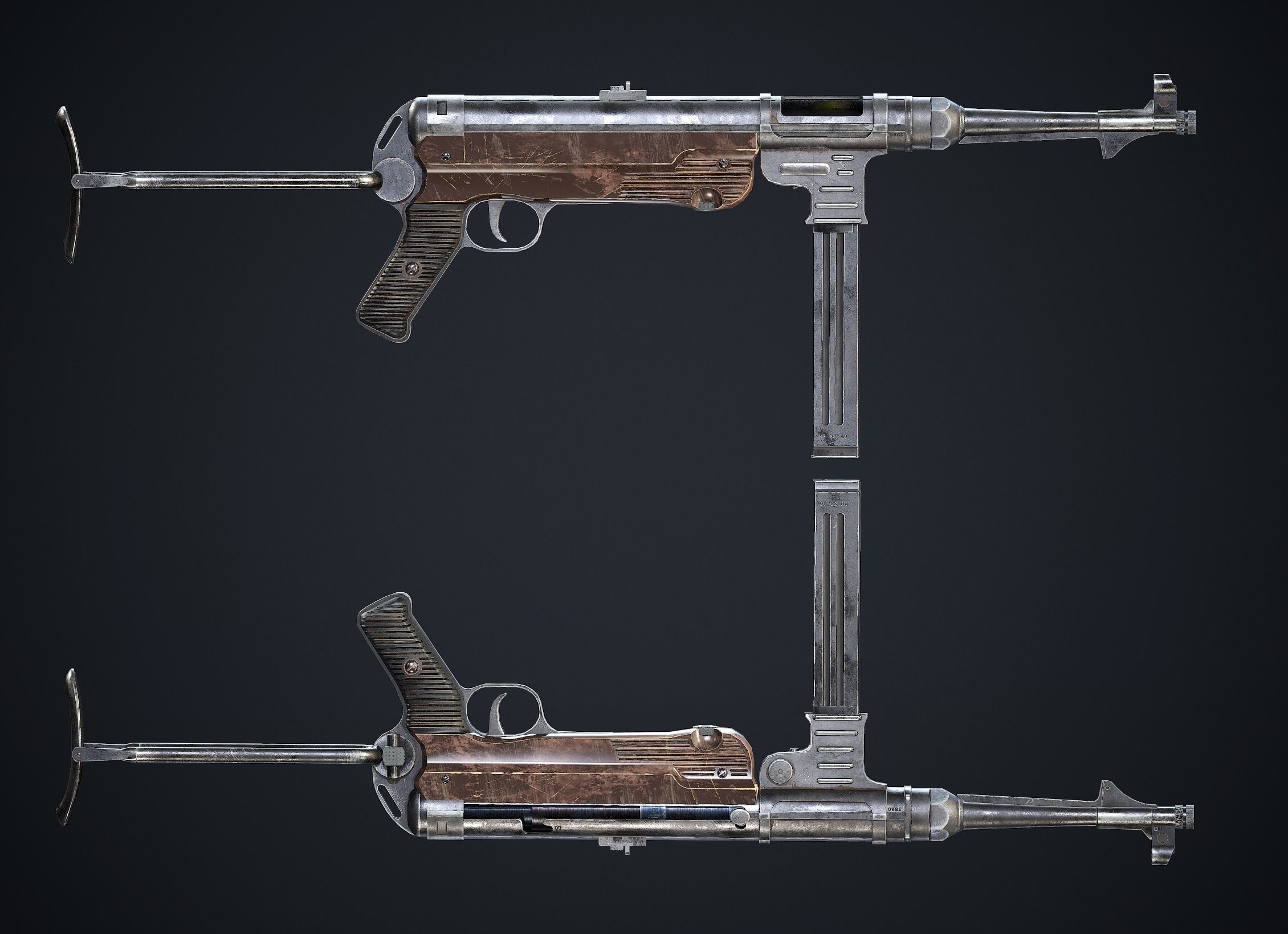MP 40  Low-poly 3D model_4