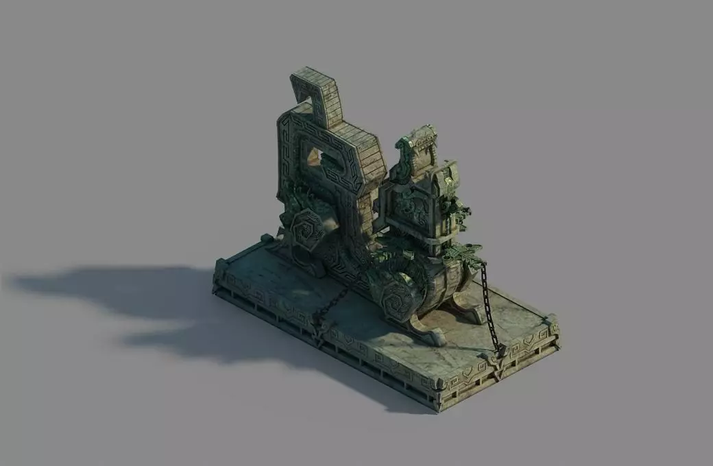 Tang Sky City - Bronze - Statue 02 3D model_0