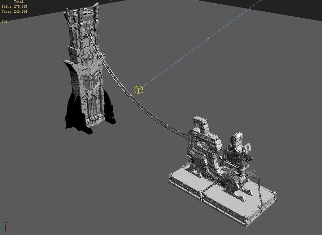 Tang Sky City - Bronze - Statue 02 3D model_10