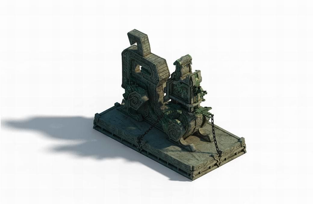 Tang Sky City - Bronze - Statue 02 3D model_1