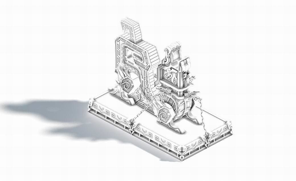 Tang Sky City - Bronze - Statue 02 3D model_3