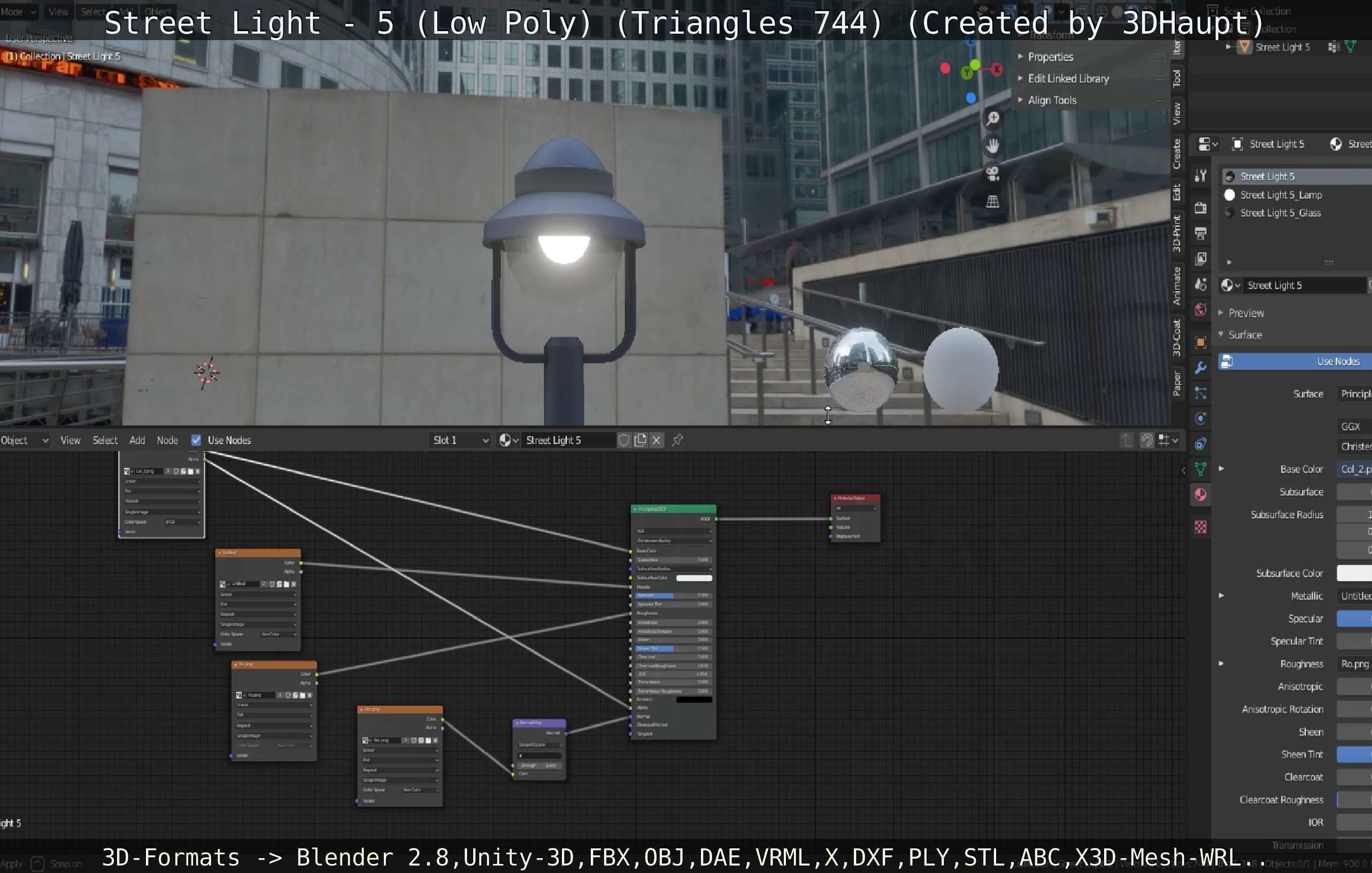 Street Light 5 Low-Poly Version Low-poly 3D model_12