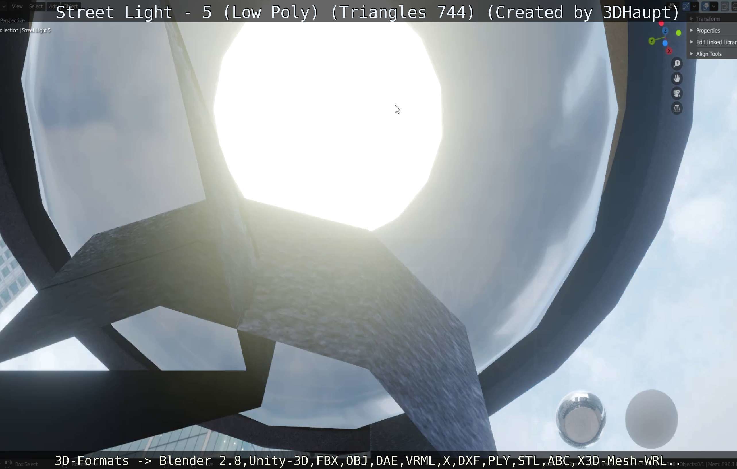 Street Light 5 Low-Poly Version Low-poly 3D model_26