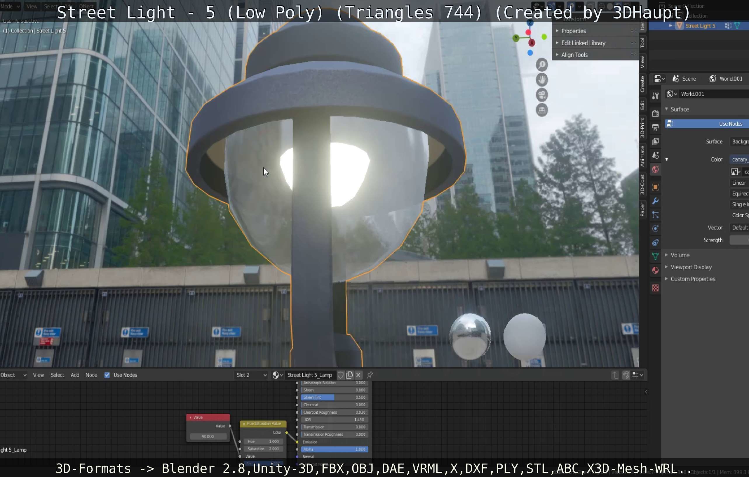 Street Light 5 Low-Poly Version Low-poly 3D model_17