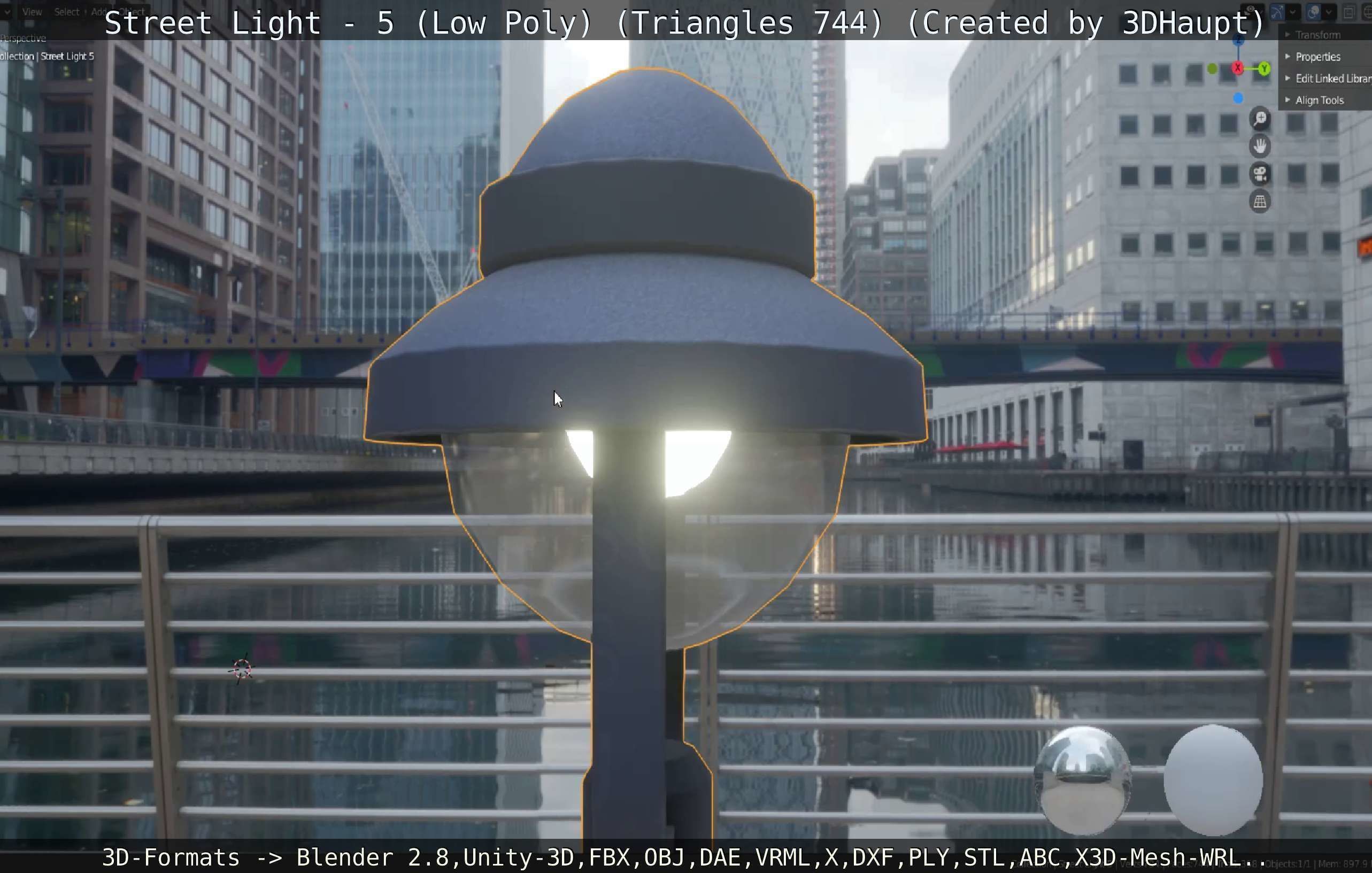 Street Light 5 Low-Poly Version Low-poly 3D model_18