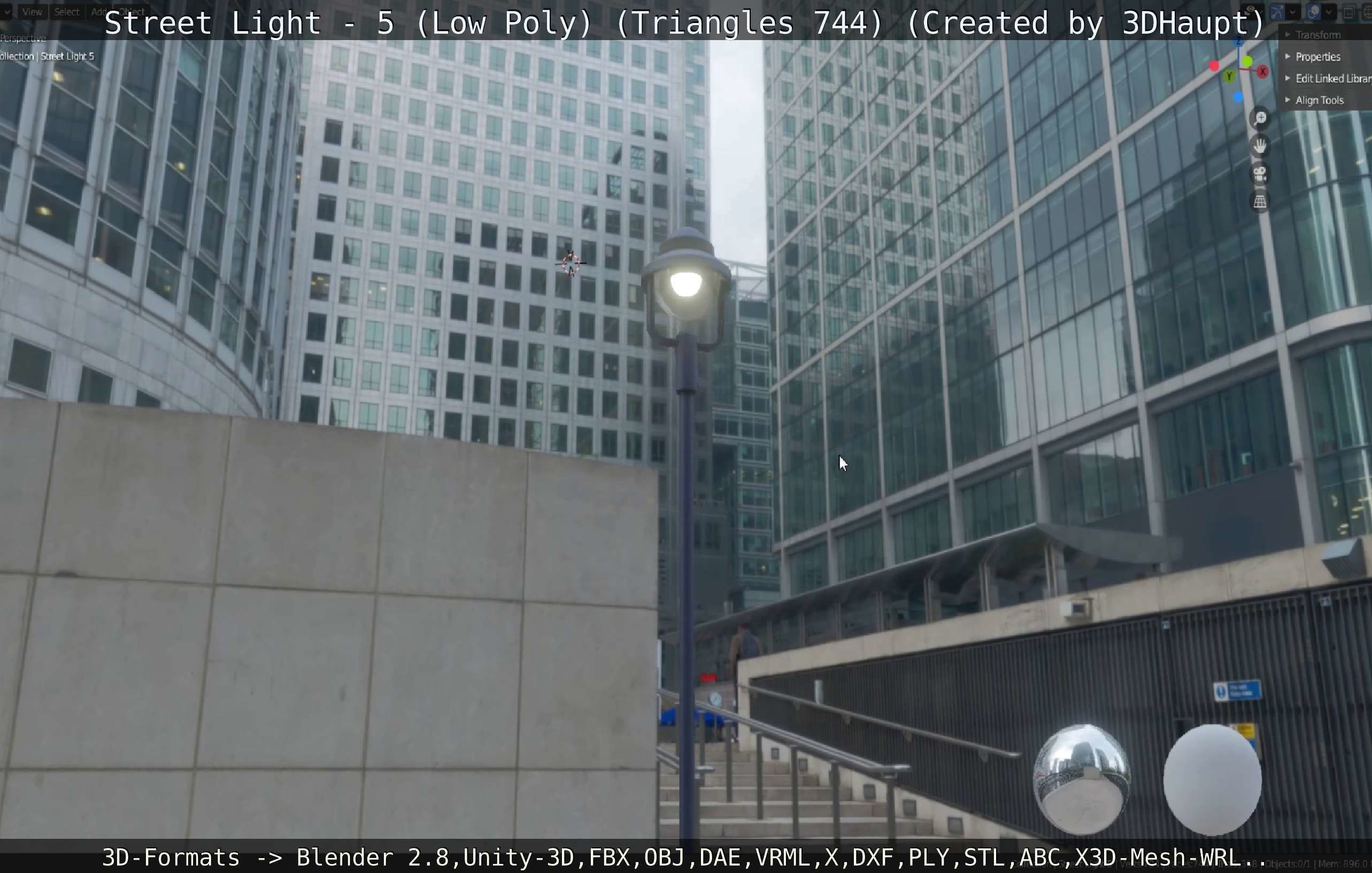 Street Light 5 Low-Poly Version Low-poly 3D model_30