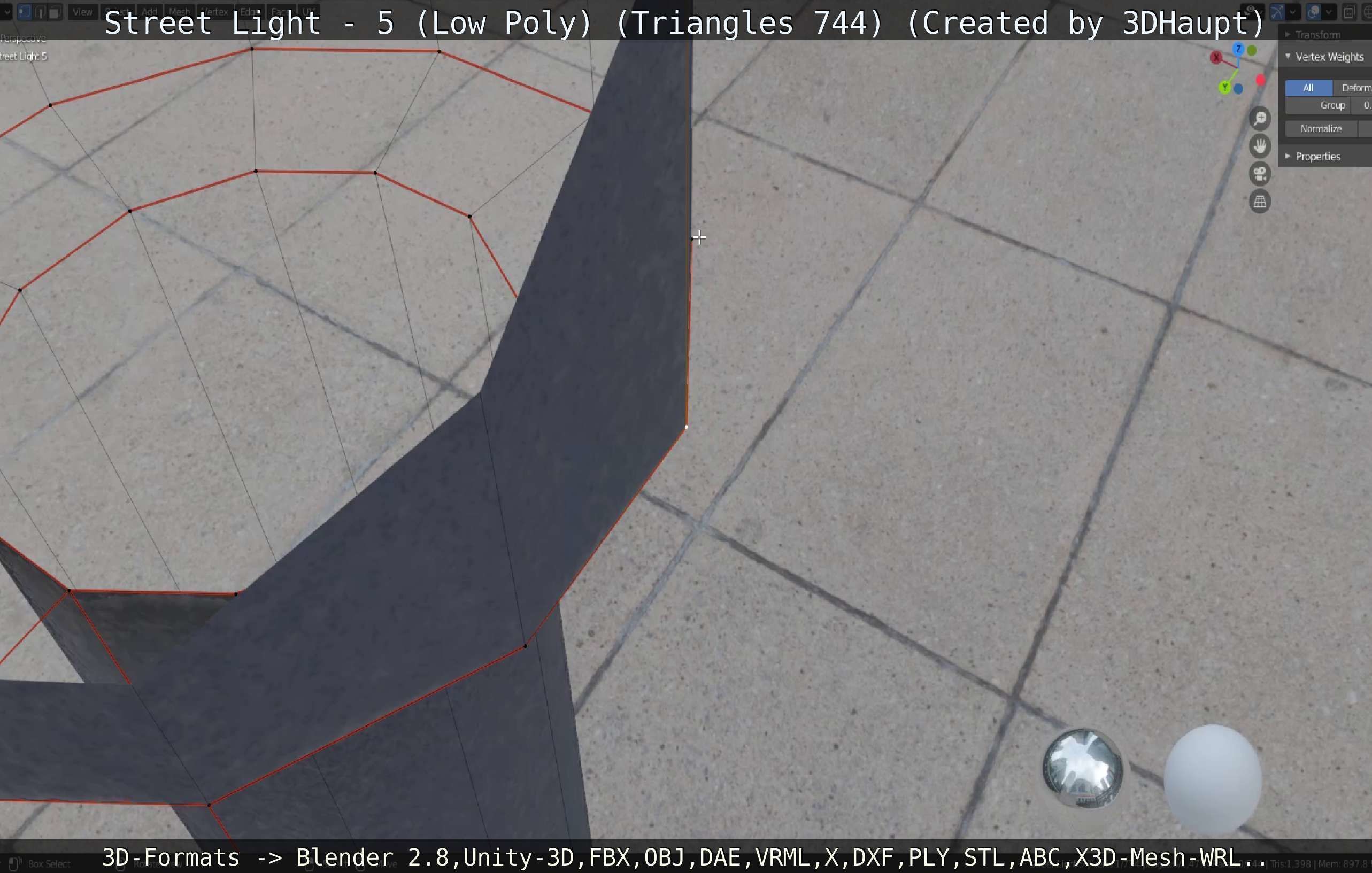 Street Light 5 Low-Poly Version Low-poly 3D model_22