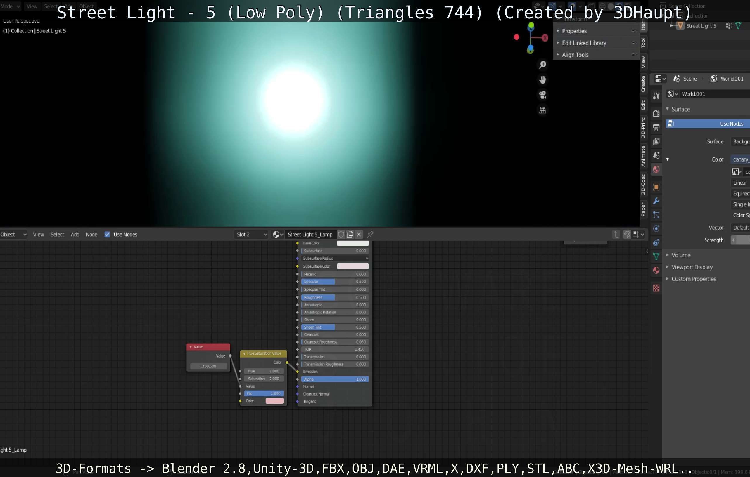 Street Light 5 Low-Poly Version Low-poly 3D model_15