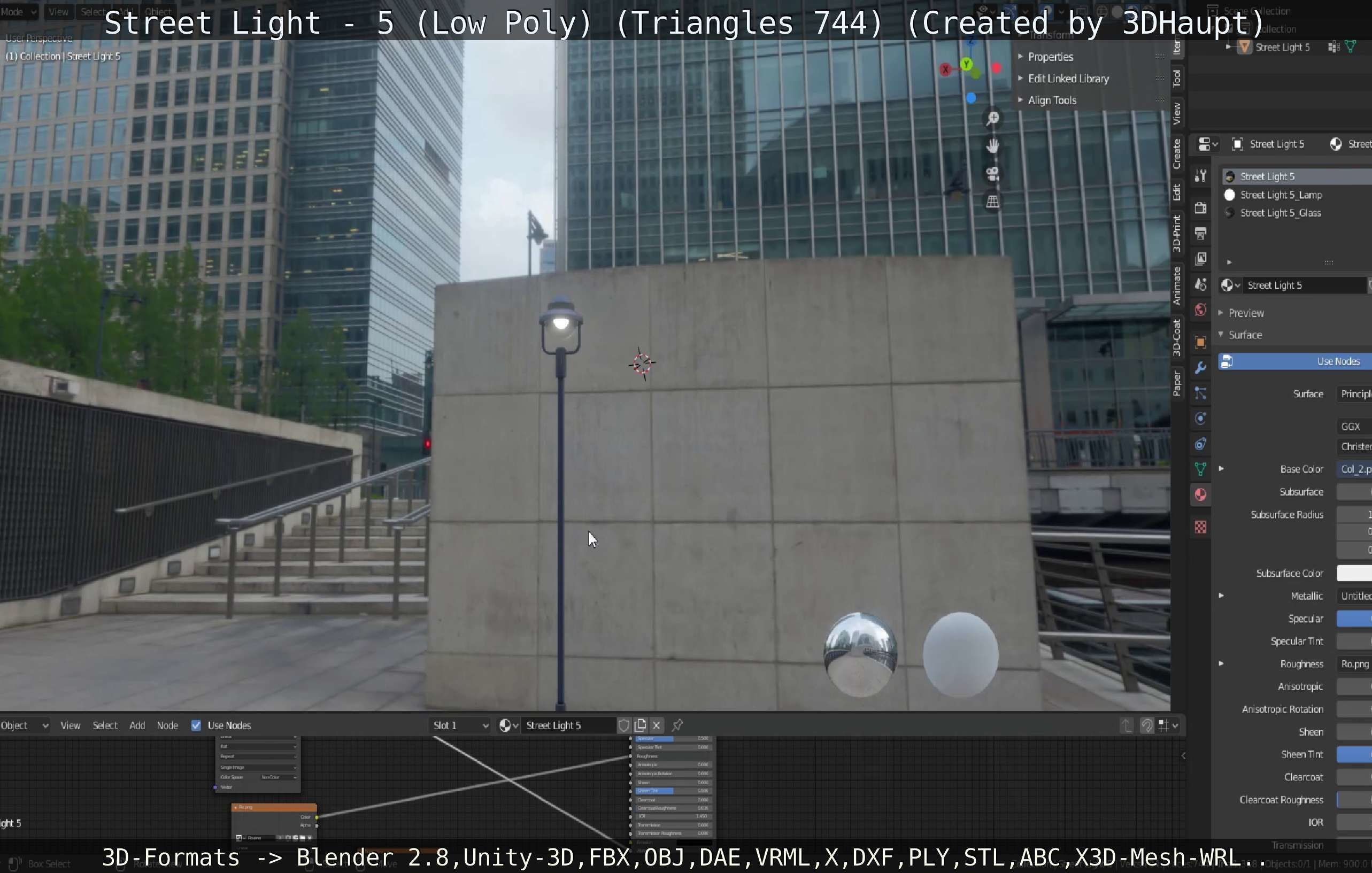 Street Light 5 Low-Poly Version Low-poly 3D model_11