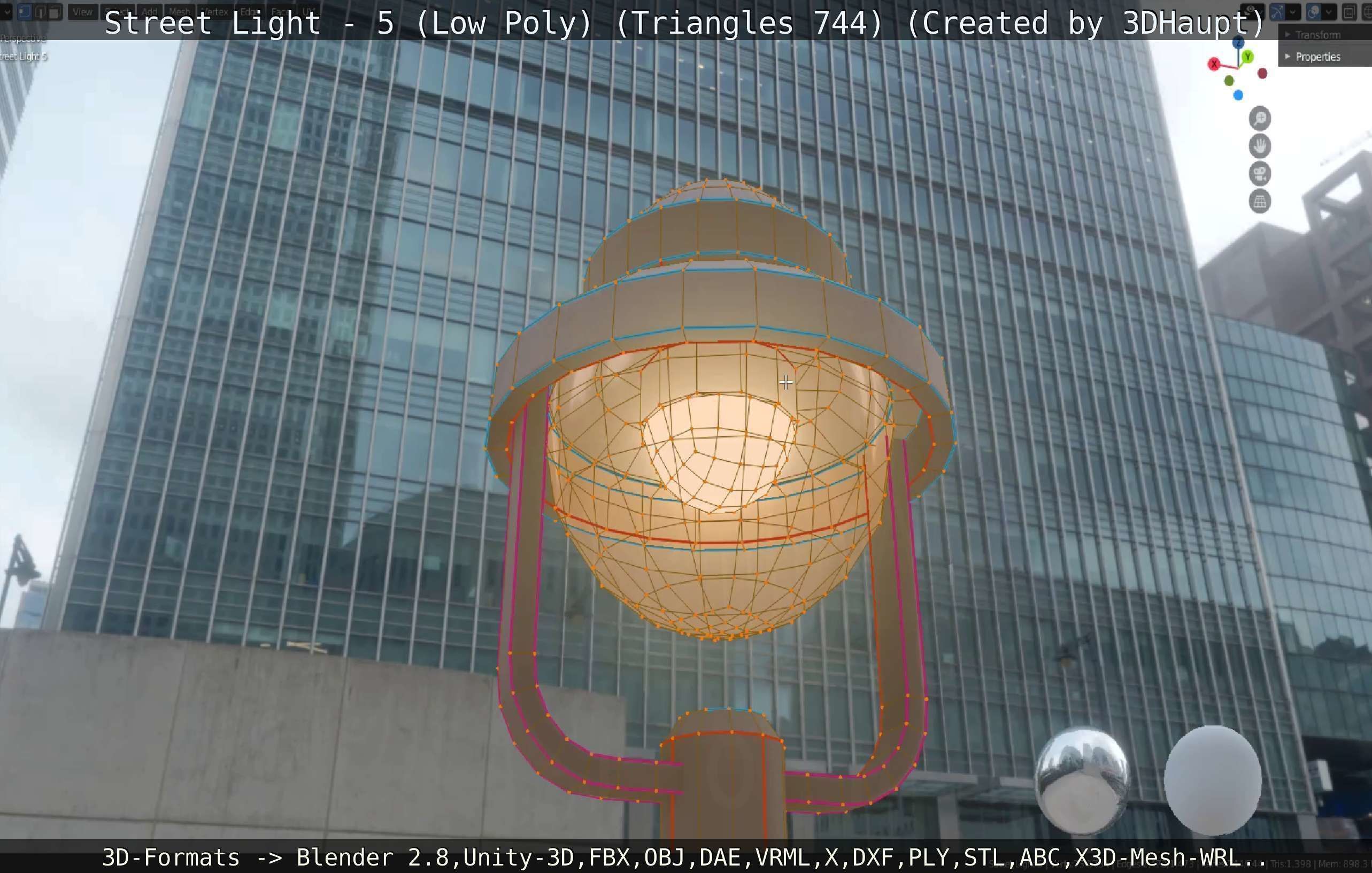 Street Light 5 Low-Poly Version Low-poly 3D model_19