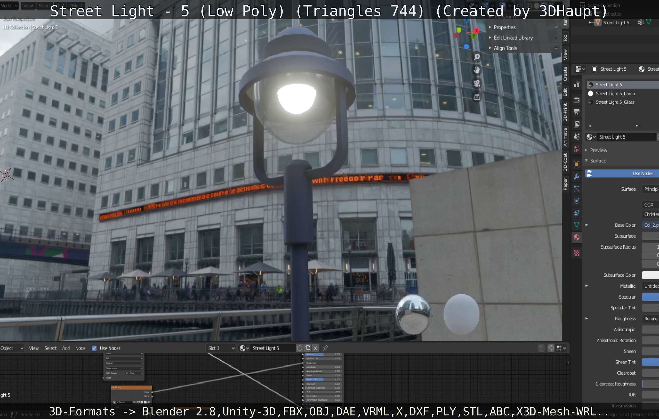 Street Light 5 Low-Poly Version Low-poly 3D model_9