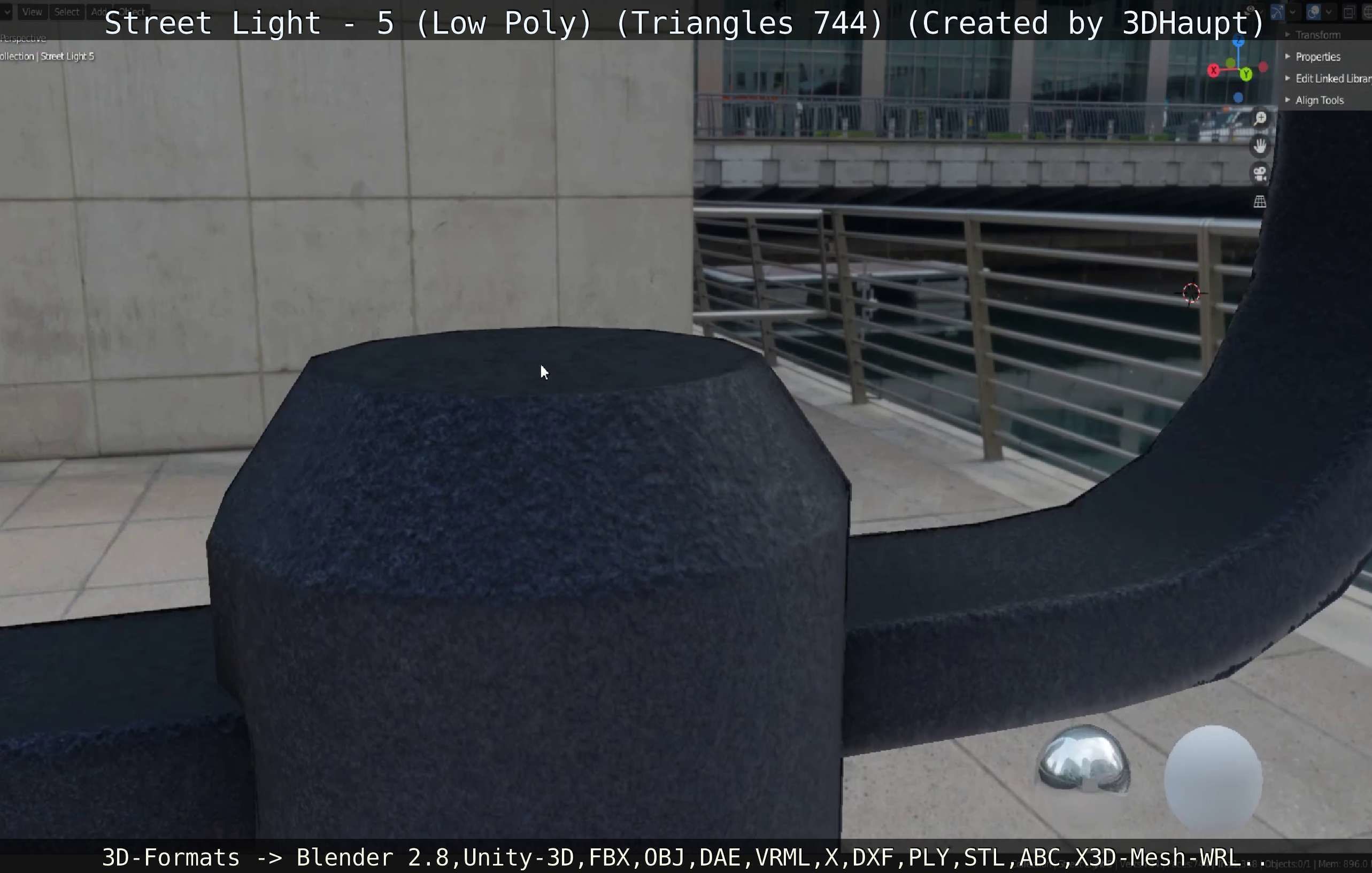 Street Light 5 Low-Poly Version Low-poly 3D model_28