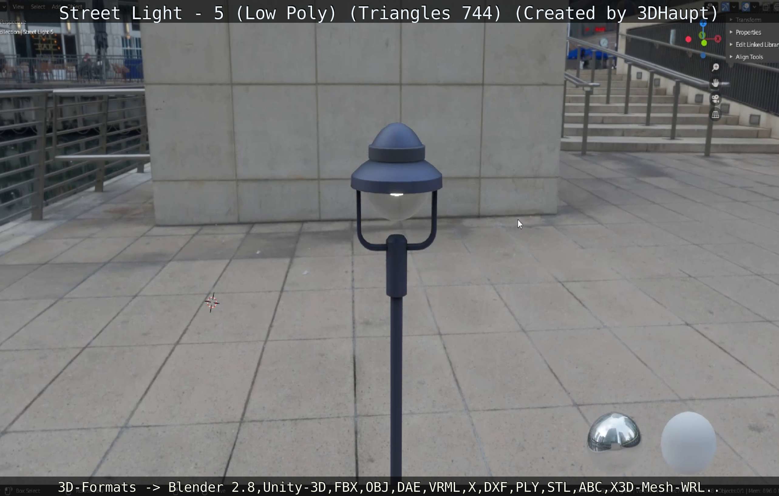 Street Light 5 Low-Poly Version Low-poly 3D model_31