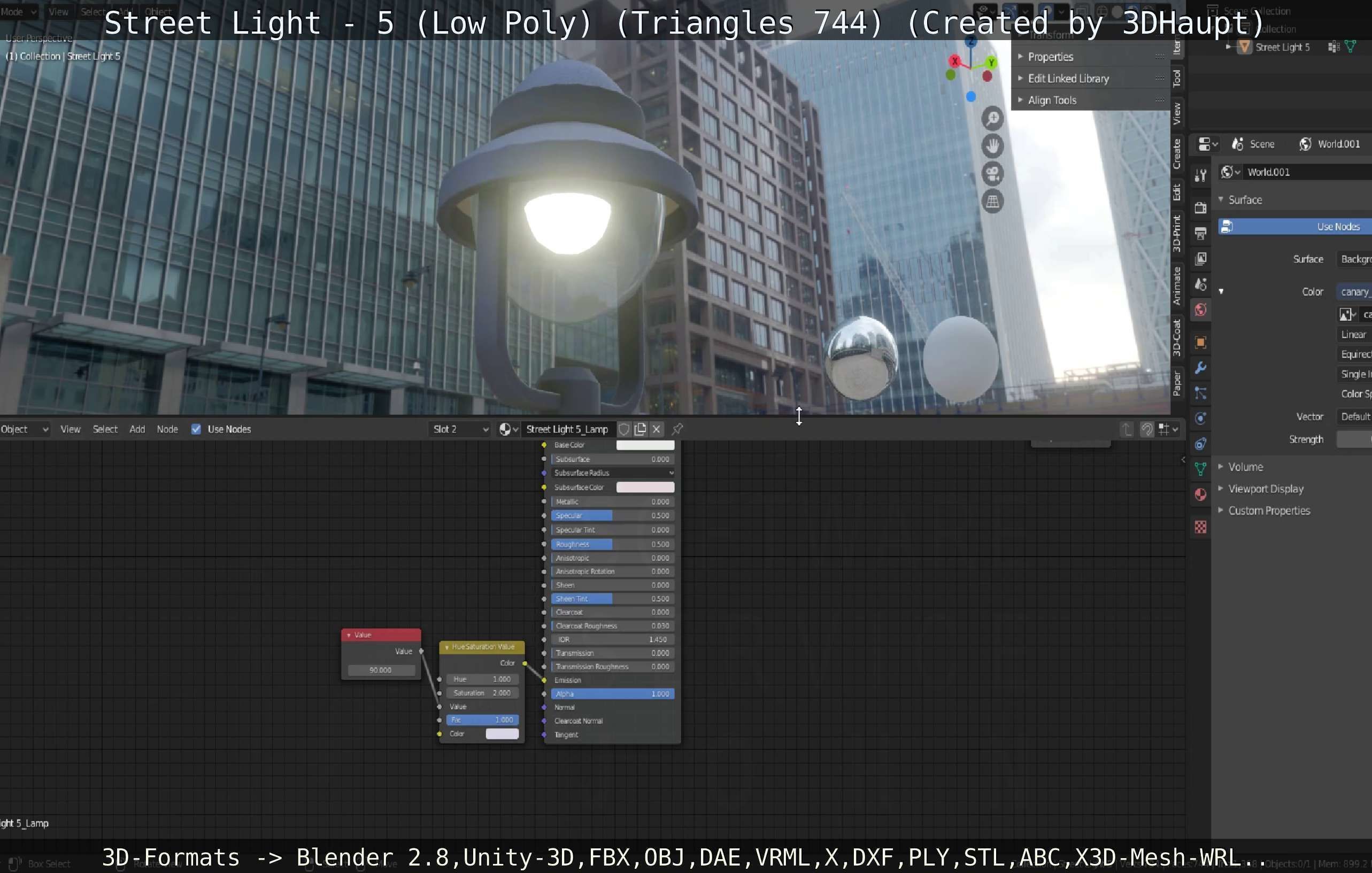 Street Light 5 Low-Poly Version Low-poly 3D model_16