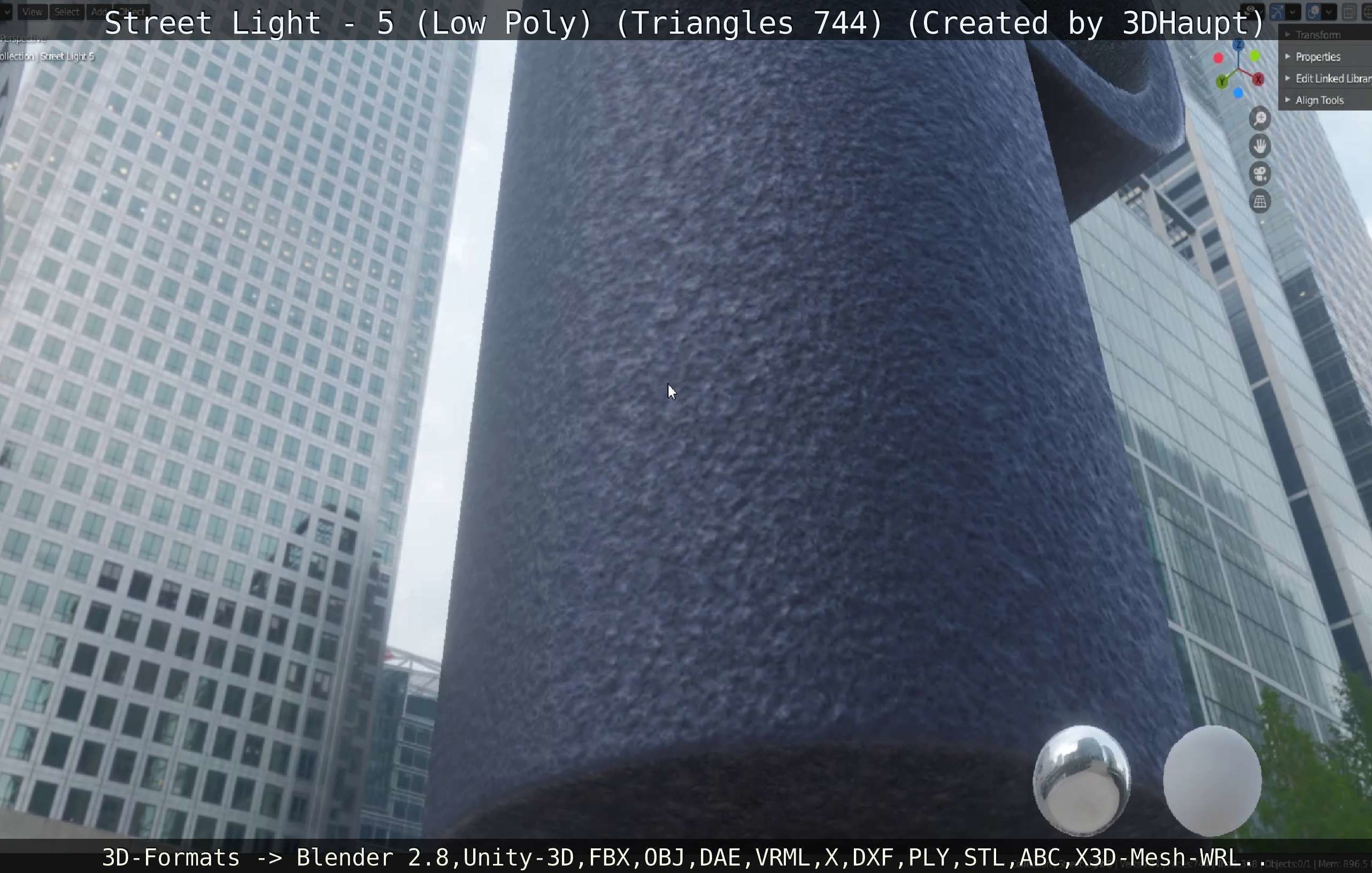 Street Light 5 Low-Poly Version Low-poly 3D model_24