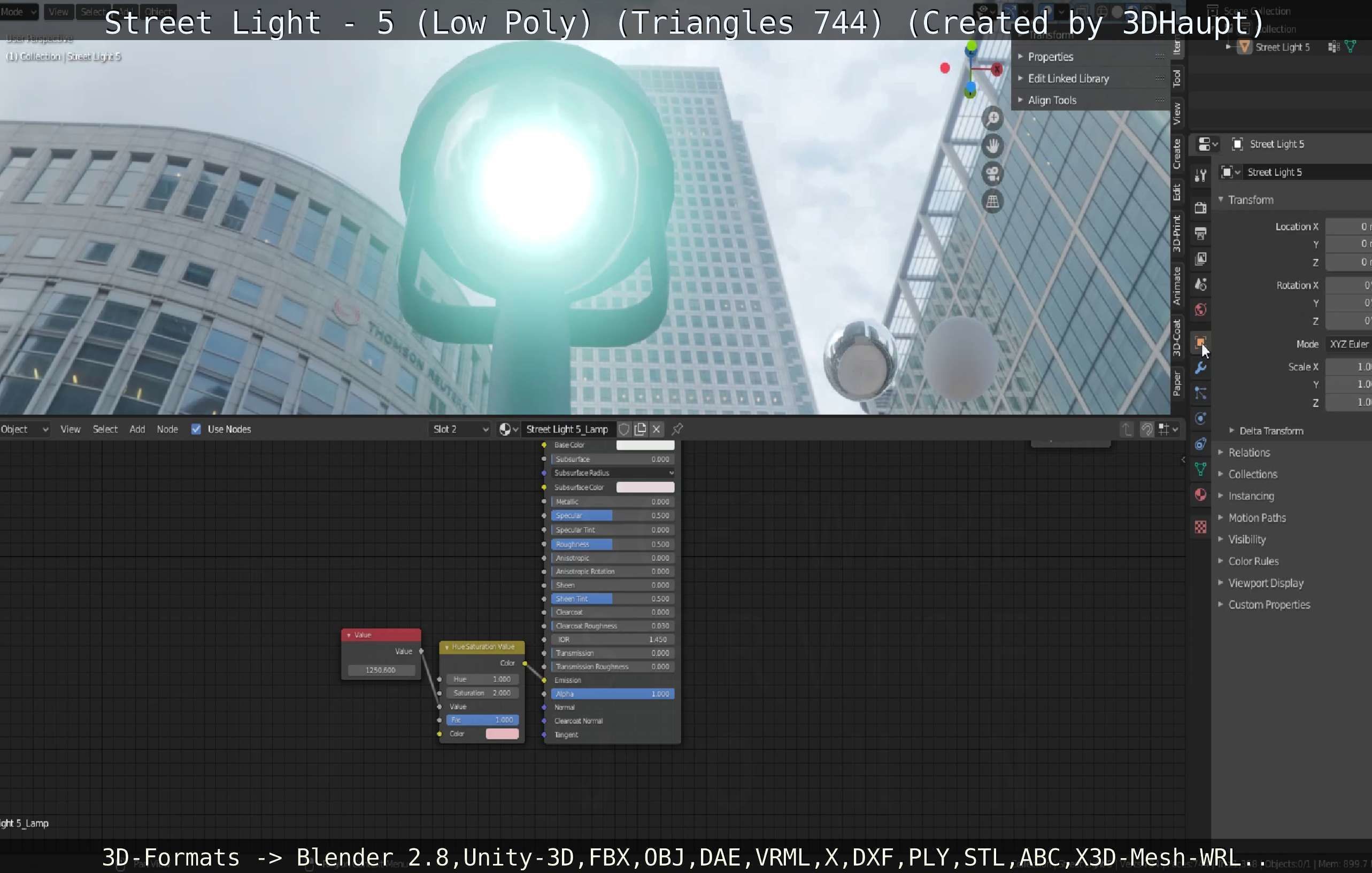 Street Light 5 Low-Poly Version Low-poly 3D model_14