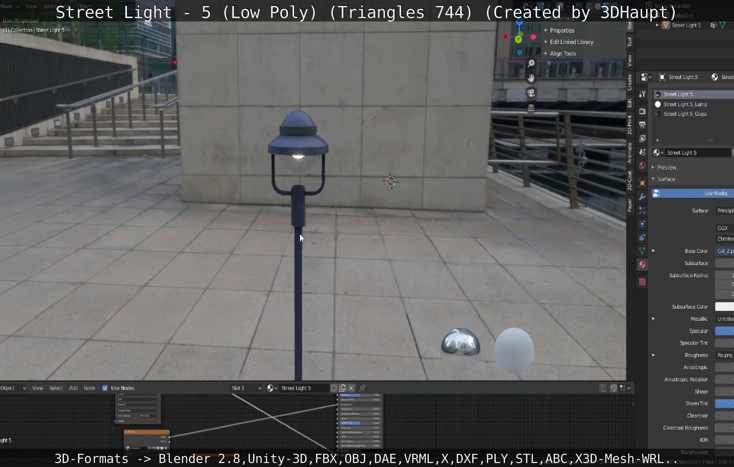 Street Light 5 Low-Poly Version Low-poly 3D model_10