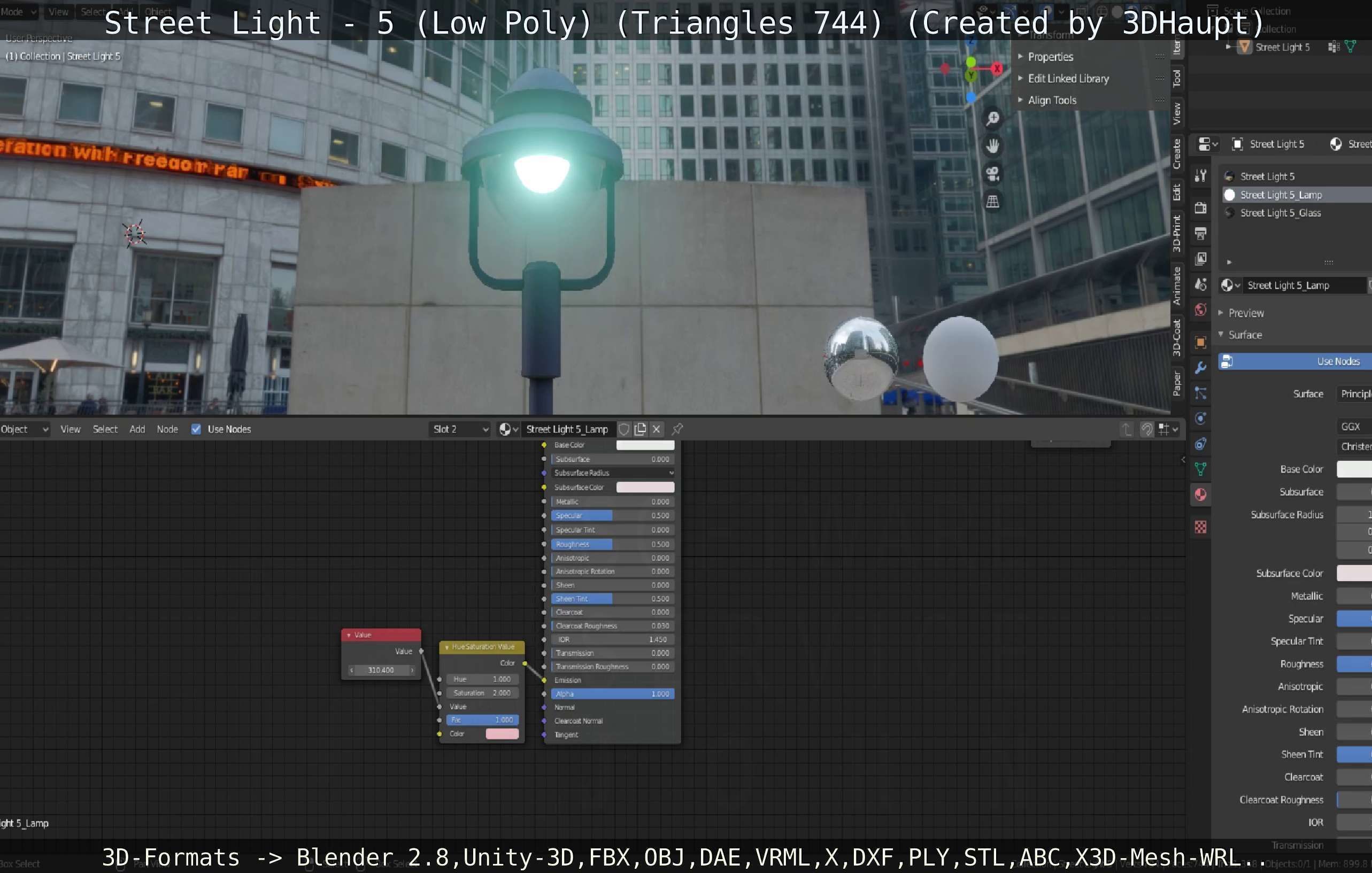Street Light 5 Low-Poly Version Low-poly 3D model_3