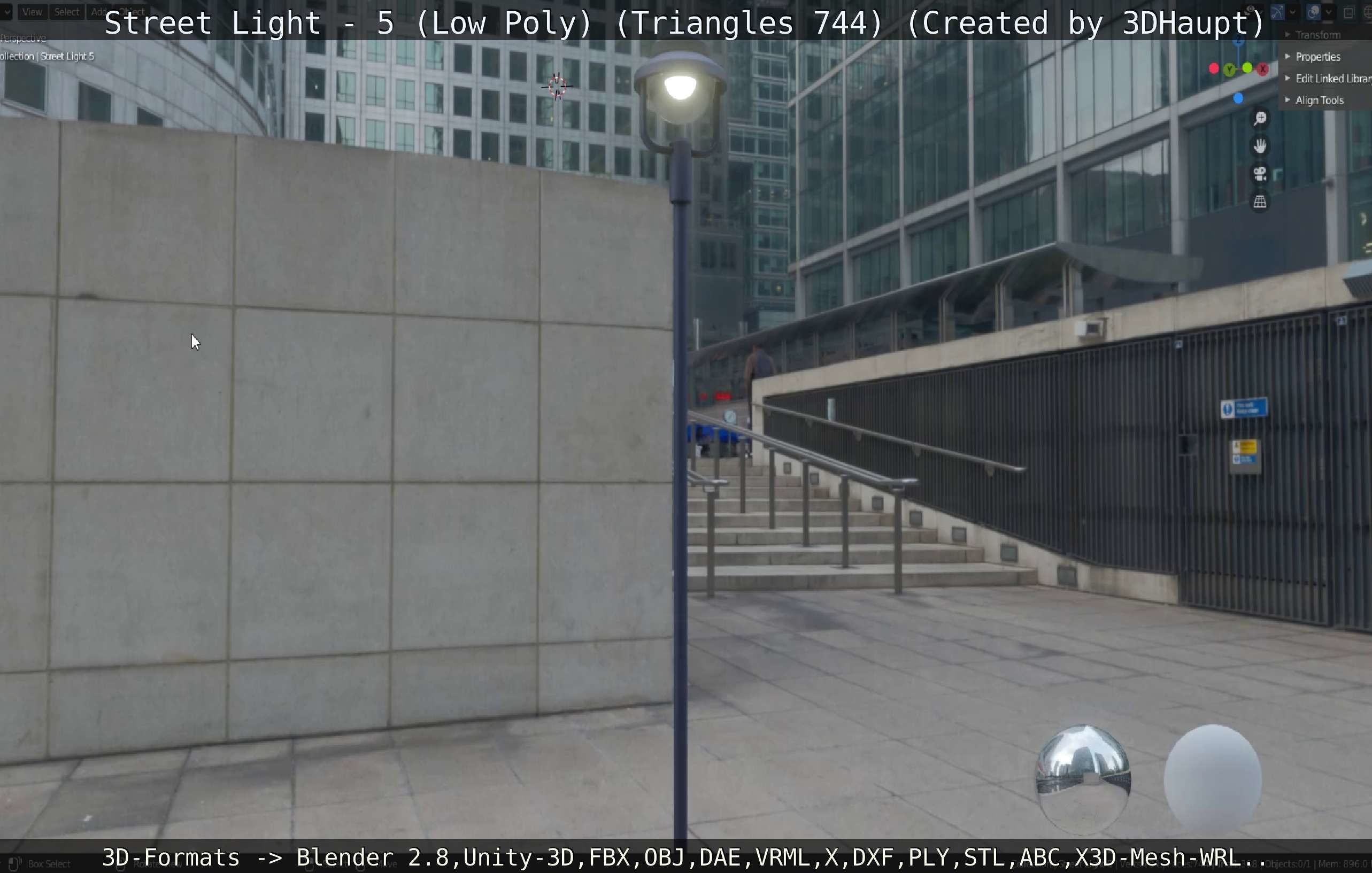 Street Light 5 Low-Poly Version Low-poly 3D model_32