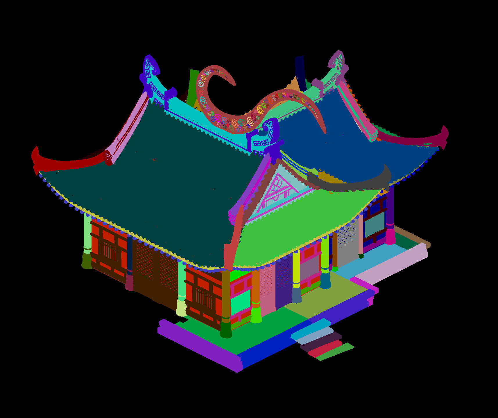 Tang Tongtianhe - Siamese building 01 3D model_3